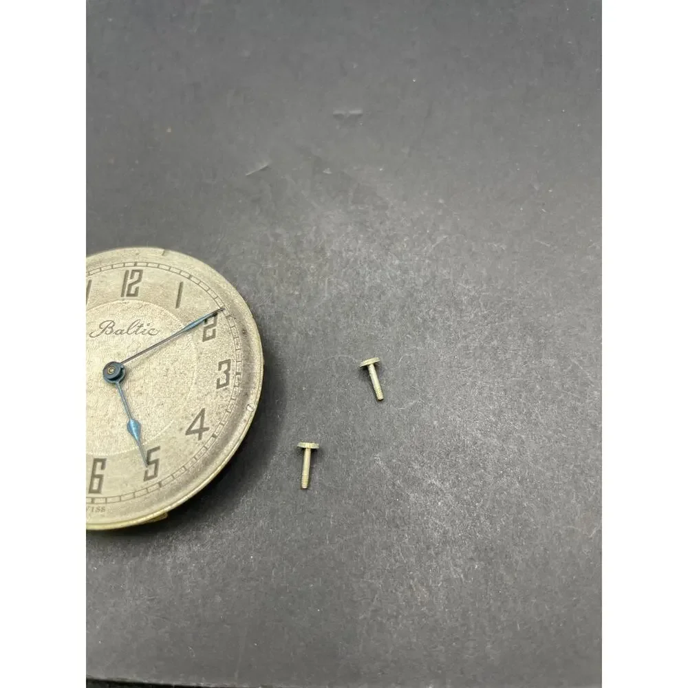 Baltic Swiss Pocket Watch Movement White Dial No Jewels For Parts/Repair